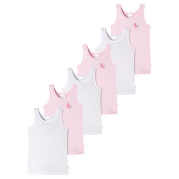 6er Pack Kids Girls Feinripp Organic Cotton - Unterhemd