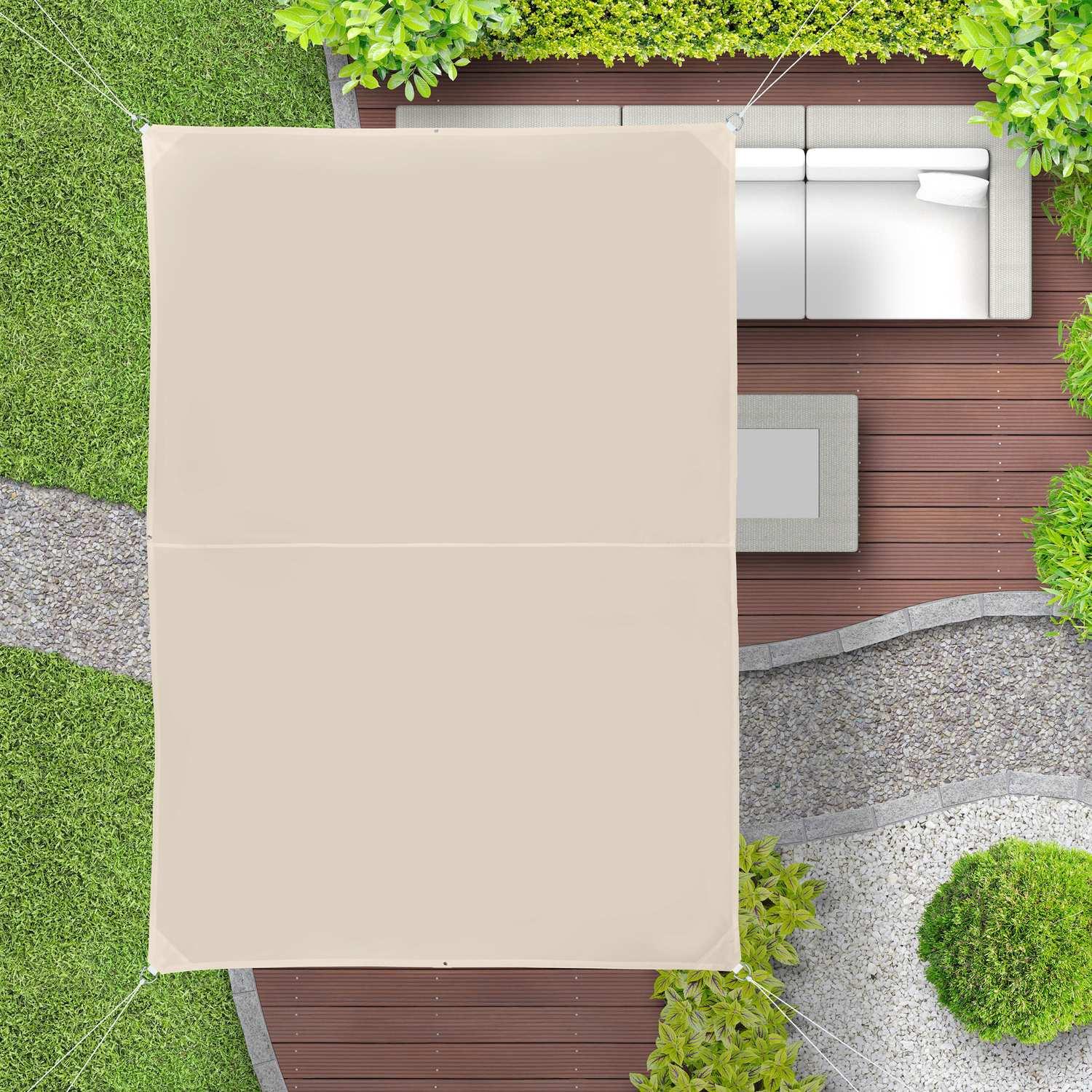 B2X Voile d'ombrage rectangulaire beige  