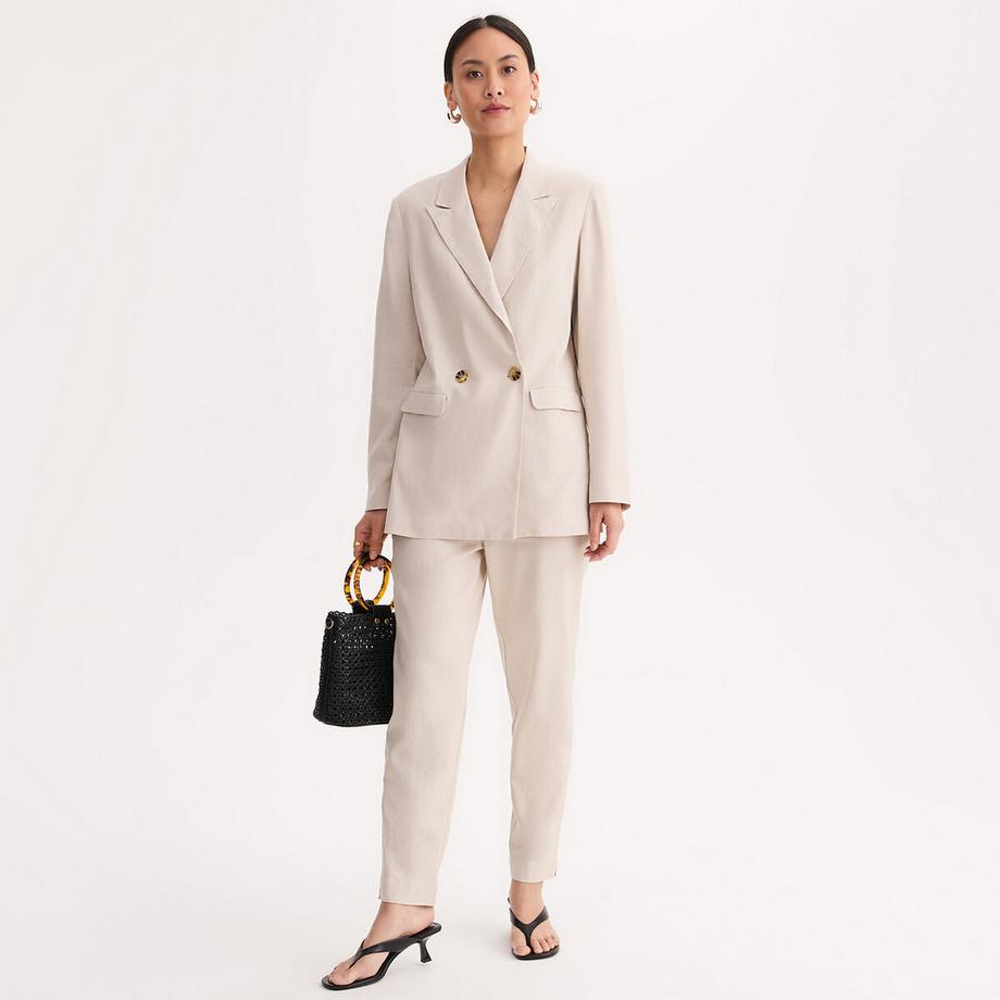 La Redoute Collections Pantalon Cigarette 7/8ème Lin Viscose  