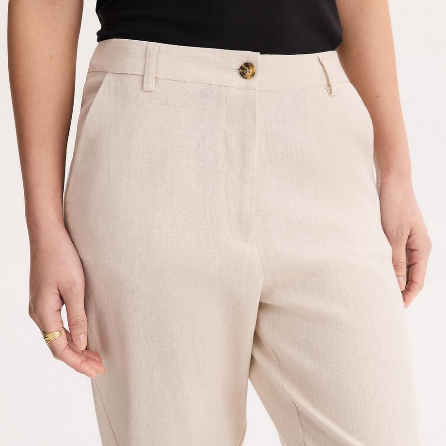 La Redoute Collections Pantalon Cigarette 7/8ème Lin Viscose  