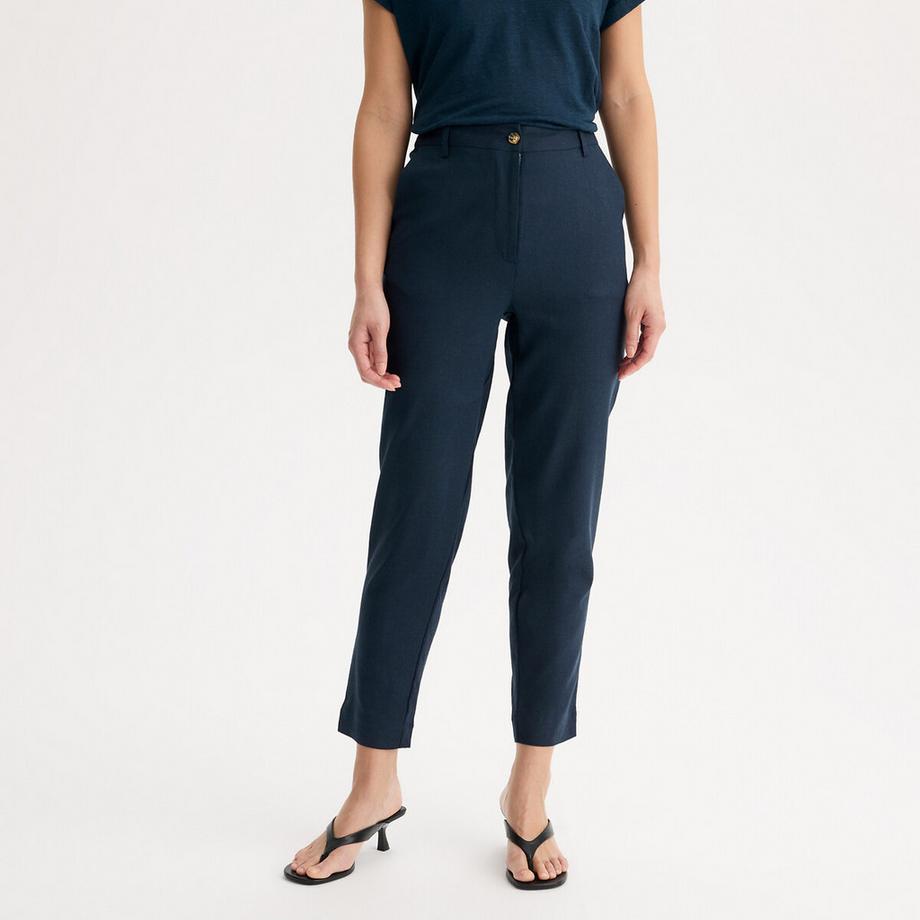 La Redoute Collections Pantalon Cigarette 7/8ème Lin Viscose  