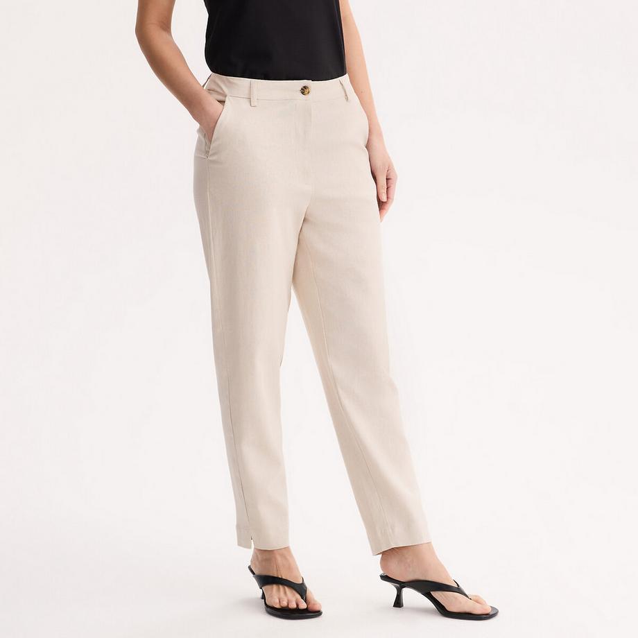 Pantalon cigarette 7/8ème en lin et viscose
