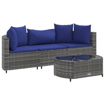 Gartensofagarnitur poly-rattan