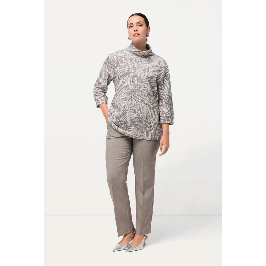 Ulla Popken Pantalon Sophie Chiné Jambe Slim Pinces Taille Confortable  