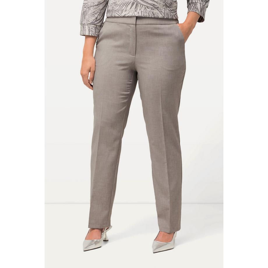 Ulla Popken Pantalon Sophie Chiné Jambe Slim Pinces Taille Confortable  