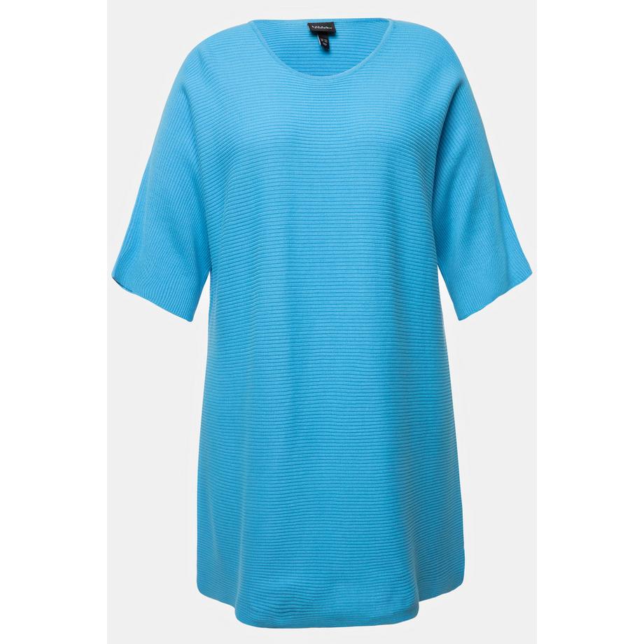 Ulla Popken Maglione Oversize Scollo Rotondo Maniche 3/4 con Lati Aperti  