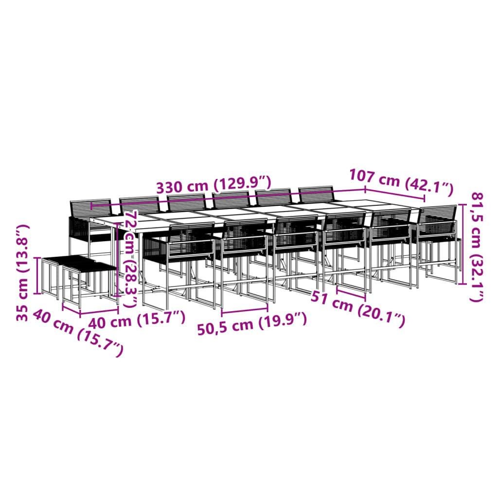 VidaXL Ensemble à manger de jardin rotin synthétique  