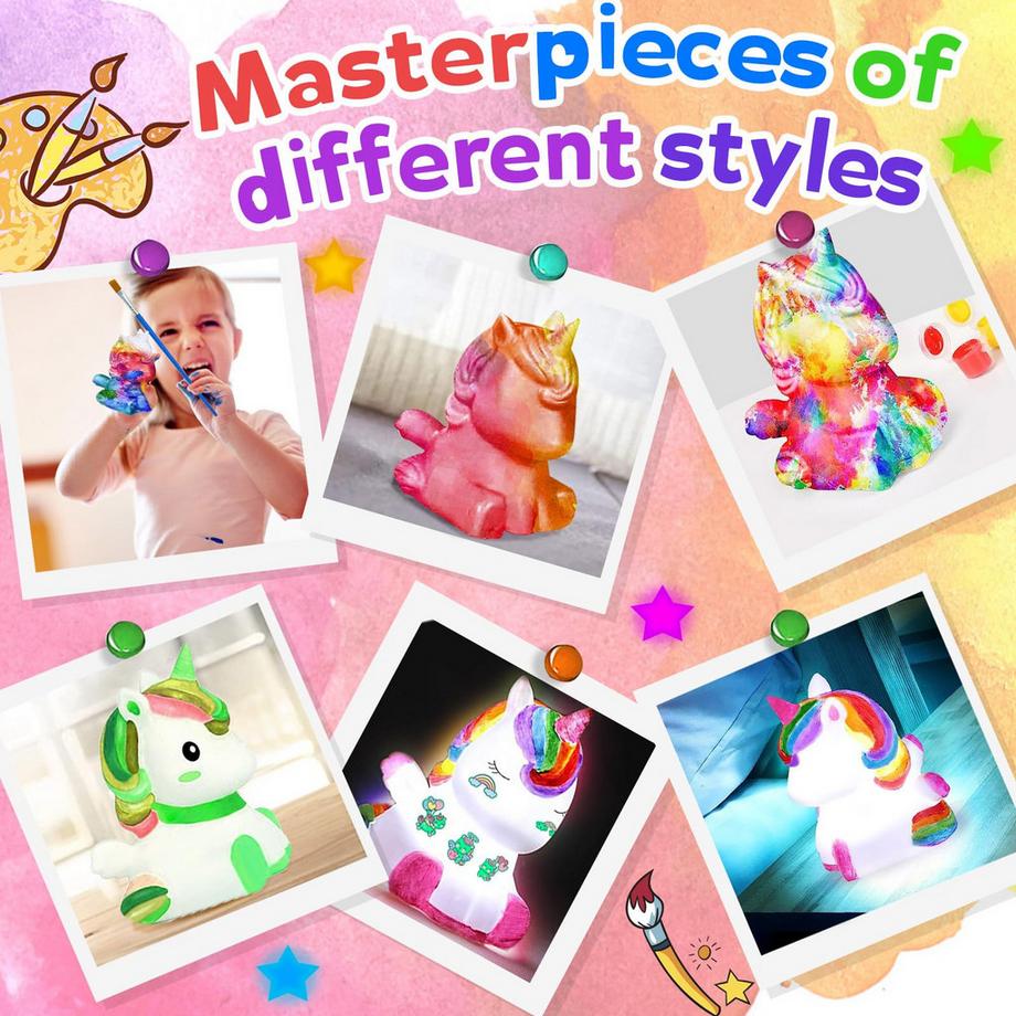 Activity-board  Set de bricolage pour enfants, set de peinture pour lampe licorne, set créatif pour enfants 