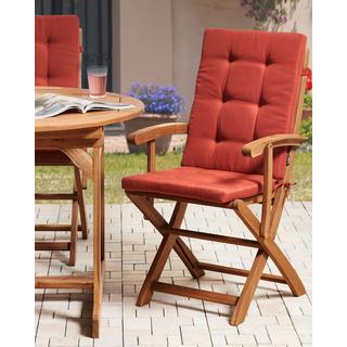 Beliani Set di 2 sedie da giardino con cuscini en Legno d'acacia Rustico MAUI PREMIUM  