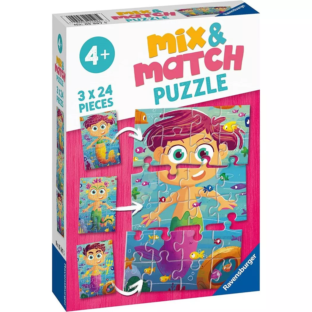 Ravensburger - Puzzle Meerjungfrauen & Seeungeheuer (3x24)