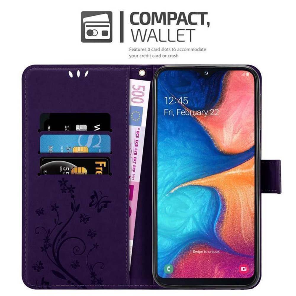 Cadorabo  Hülle für Samsung Galaxy A10e / A20e Blumen Design Magnetverschluss 