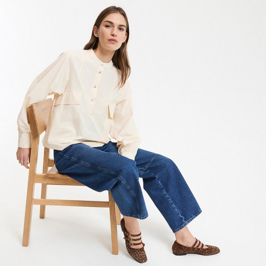 La Redoute Collections Baumwollhemd Mao-Kragen  