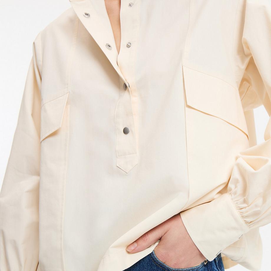 La Redoute Collections Baumwollhemd Mao-Kragen  