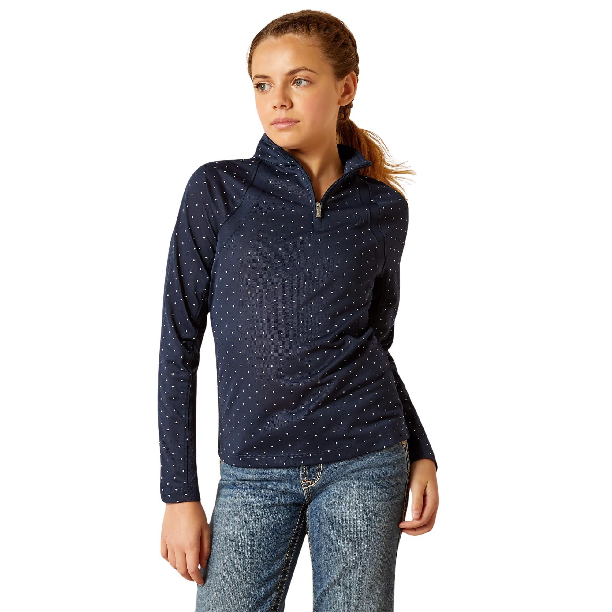 Ariat  t-shirt babina a aniche lunghe con 1/4 di zip  sunstopper 3.0 