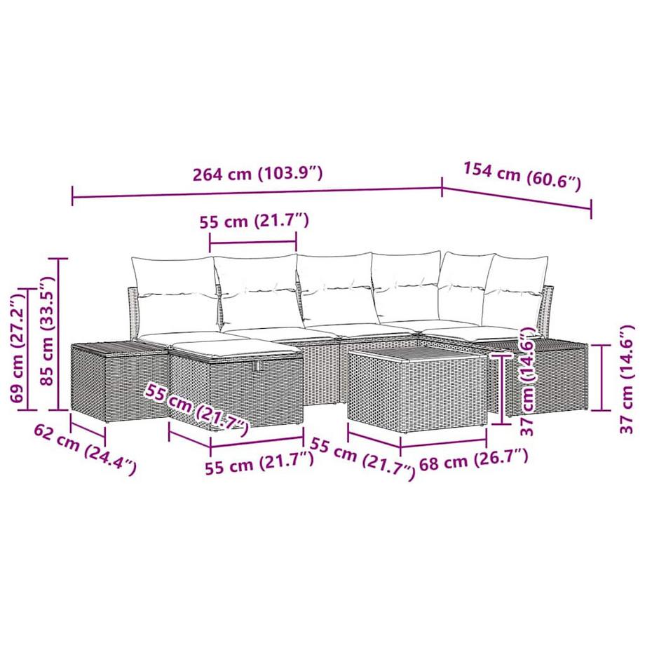 VidaXL Gartensofa-set poly-rattan  