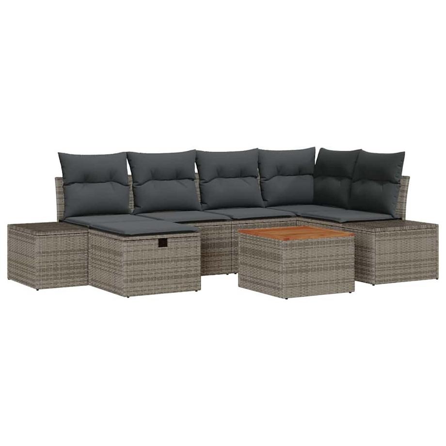 Gartensofa-set poly-rattan