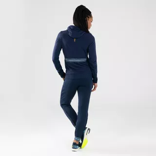 KALENJI  Laufhose lang Leichtathletik mit Reissverschluss Damen marineblau/himmelblau 