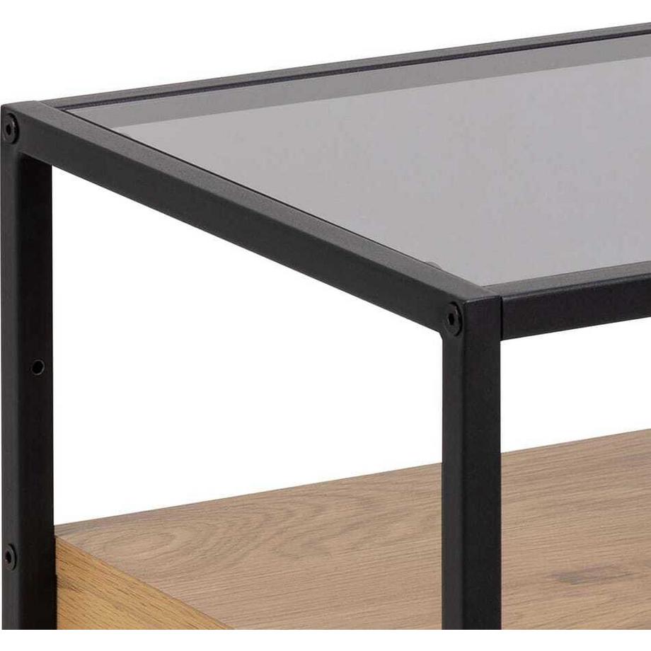 mutoni Comodino Herford in metallo nero, marrone  