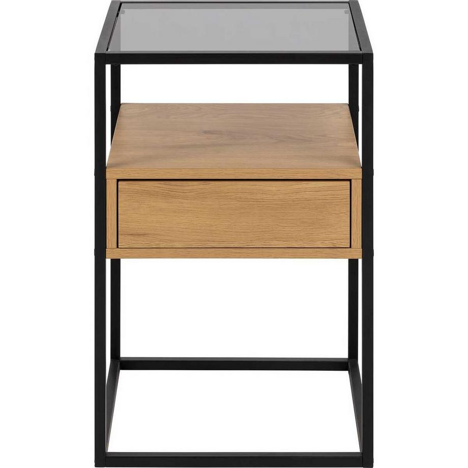 mutoni Comodino Herford in metallo nero, marrone  