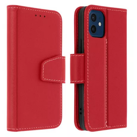 Avizar  Leder Hülle iPhone 12 Mini Rot 