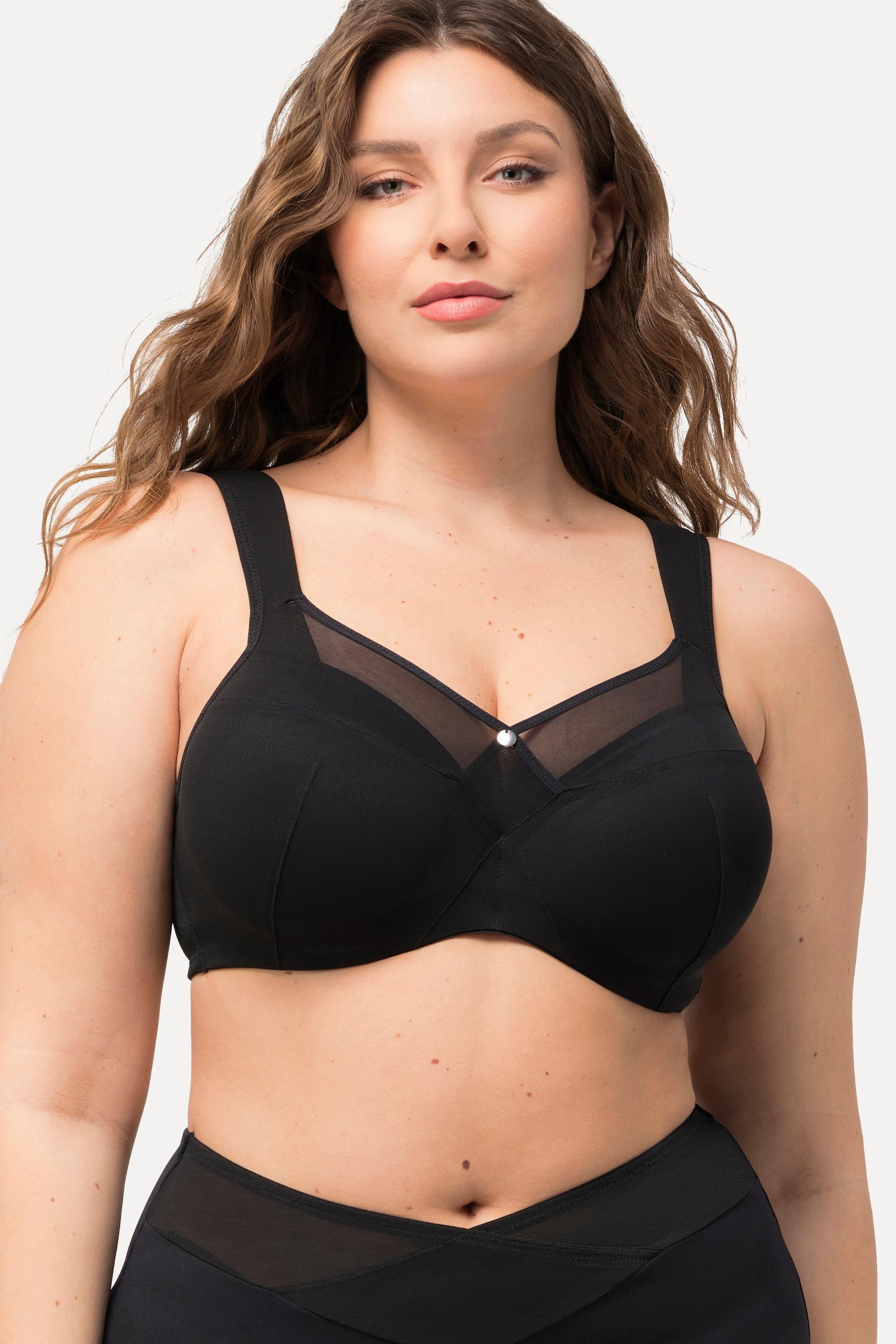 Ulla Popken Reggiseno con ferretto coppe morbide inserto in mesh  