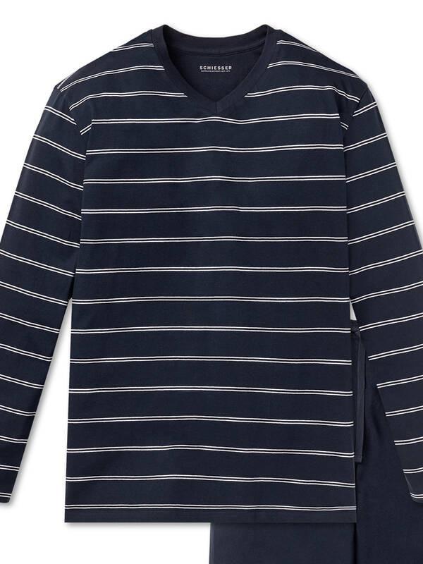 Schiesser Bequem sitzender gestreifter Pyjama  