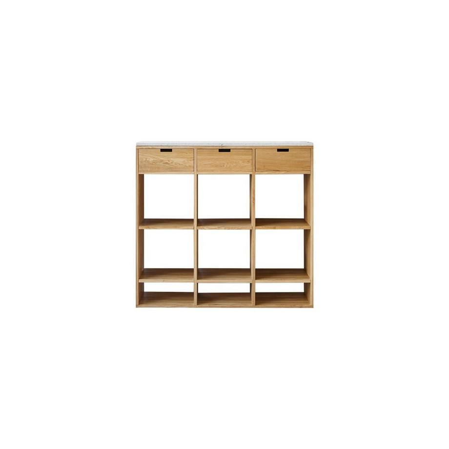 Tikamoon Konsole aus massiver Eiche mit Premium-Terrazzo White Miho  