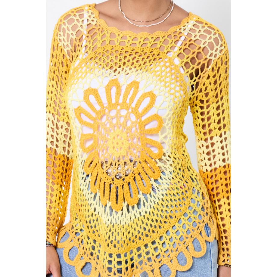Joe Browns Pull Crochet Floral avec Encolure Ronde  