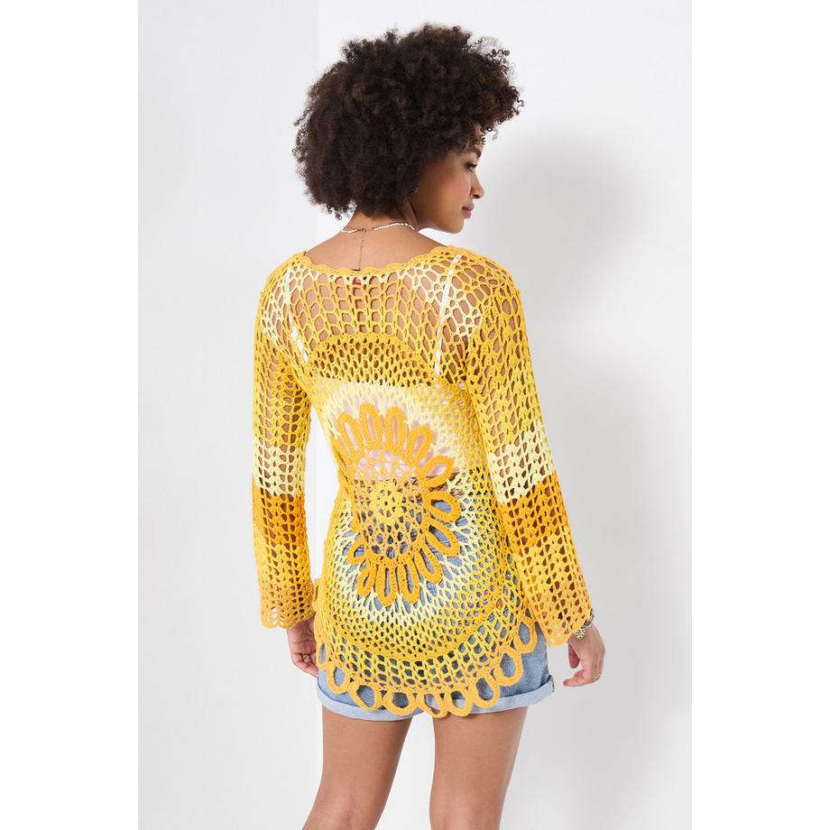 Joe Browns Pull Crochet Floral avec Encolure Ronde  