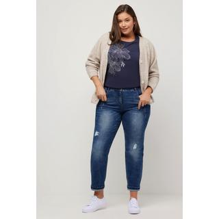 Ulla Popken  Boyfriend-Jeans, Destroy-Effekte, 5-Pocket-Form 