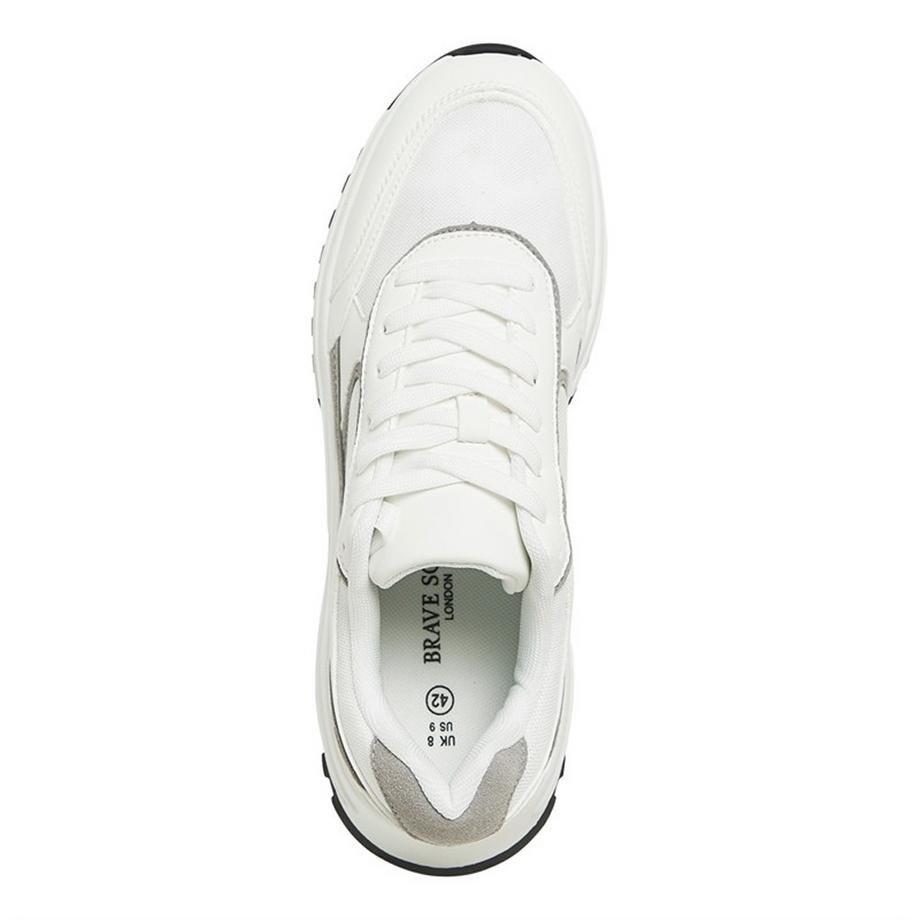Brave Soul Baskets Blanches avec Détails Gris  