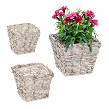 Pot de fleur carré - lot de 3