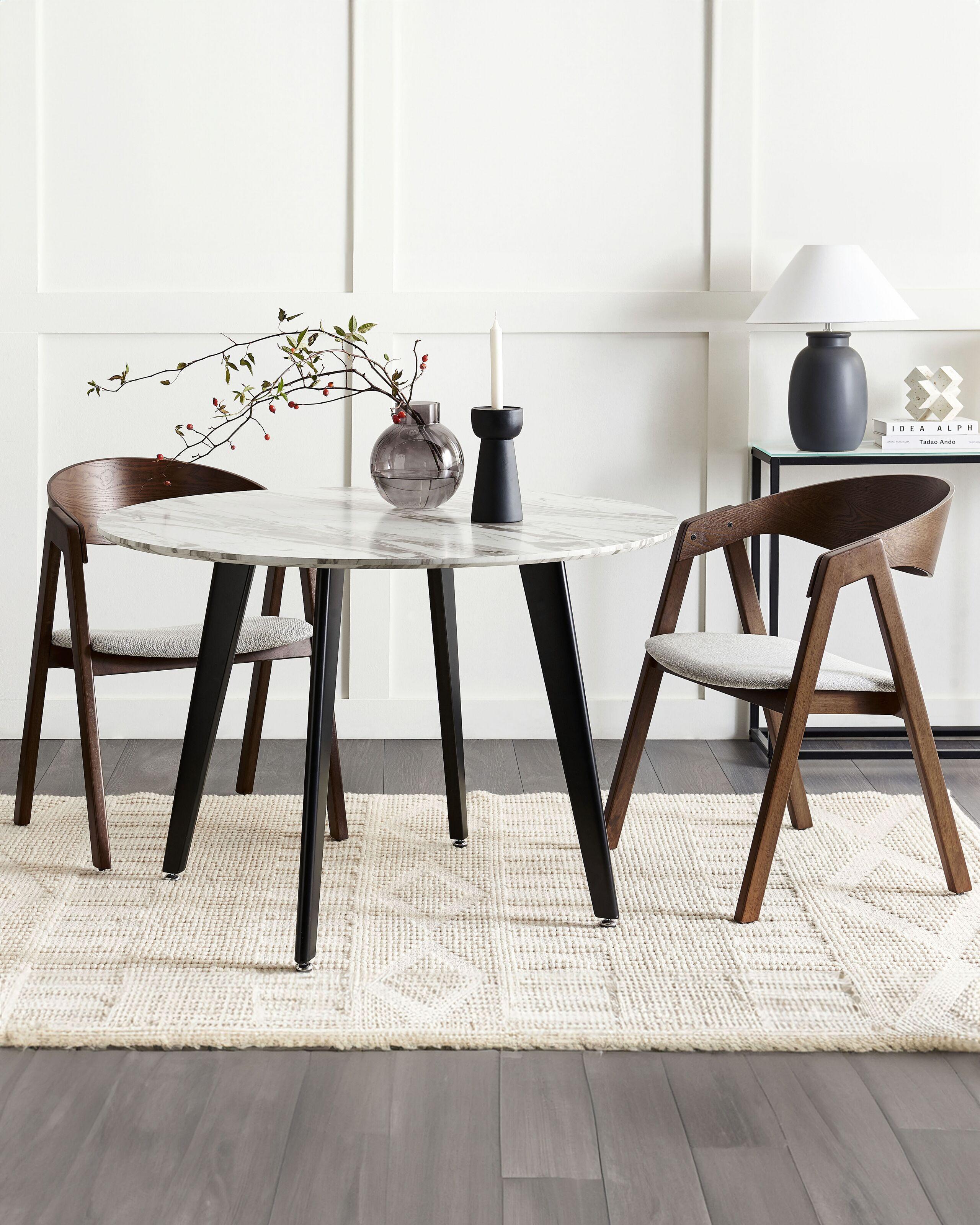 Beliani Esszimmerstuhl 2er Set aus Sperrholz Retro YUBA  