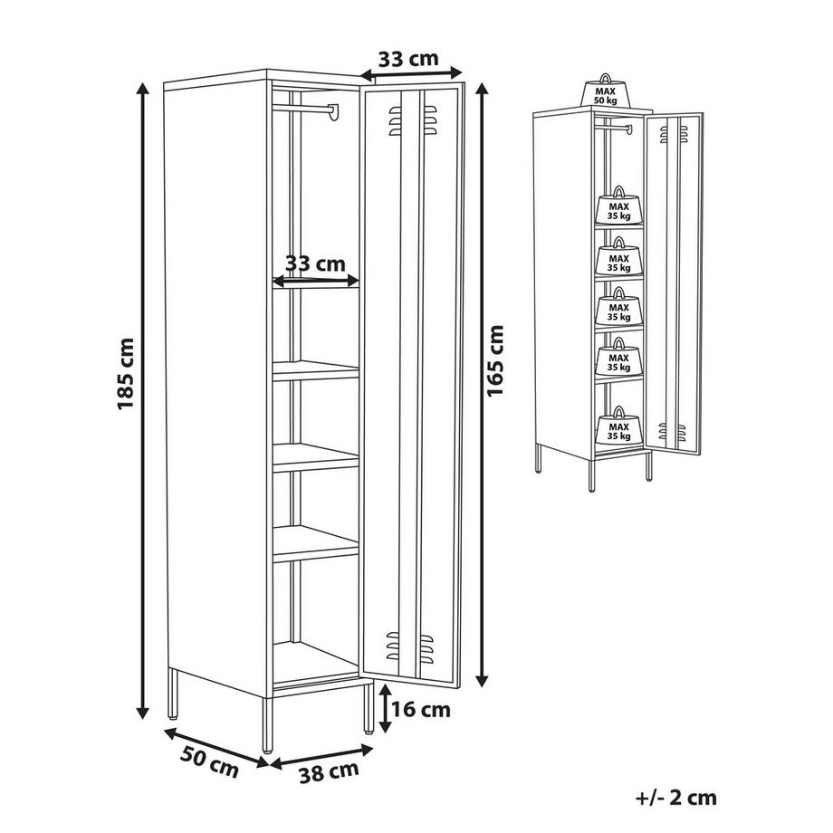 Beliani Büroschrank aus Stahl Modern FROME  