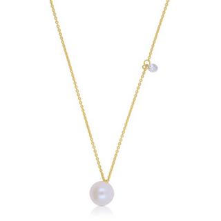 MUAU Schmuck  Collier Gelbgold 750 Akoya Perle 5.5-6mm Brillant 0.06ct. 