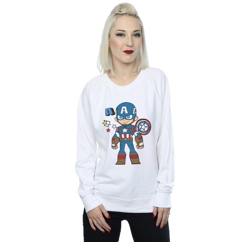 MARVEL Captain America Chibi Sweatshirt Col Rond  