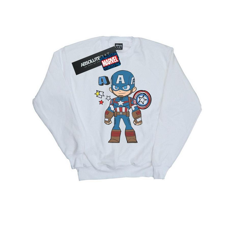 MARVEL Captain America Chibi Sweatshirt Col Rond  