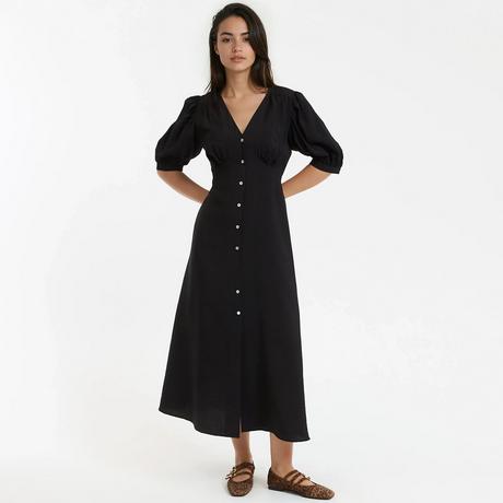 La Redoute Collections Langes Kleid mit Ballonärmeln  