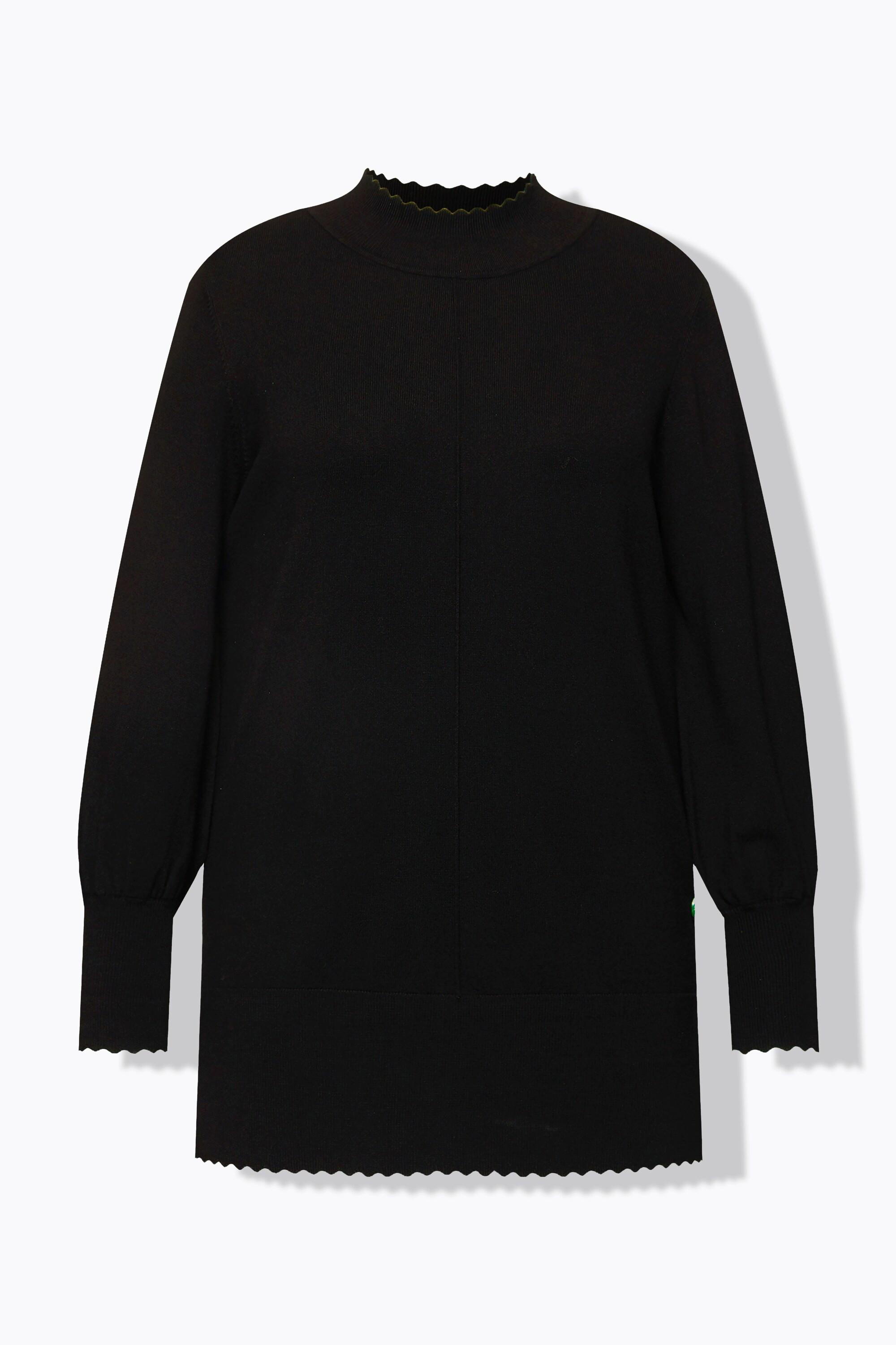 Ulla Popken Maglione Orlo a Cappette Collo Alto Maniche Lunghe  