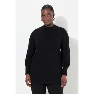 Ulla Popken Maglione Orlo a Cappette Collo Alto Maniche Lunghe  