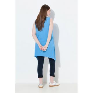 Ulla Popken Longtop Zipfelsaum A-Linie V-Ausschnitt Biobaumwolle  