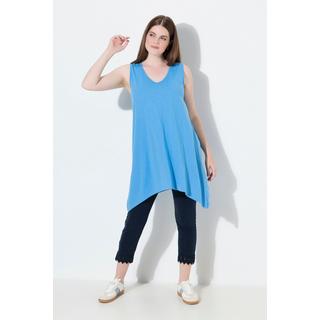 Ulla Popken Longtop Zipfelsaum A-Linie V-Ausschnitt Biobaumwolle  