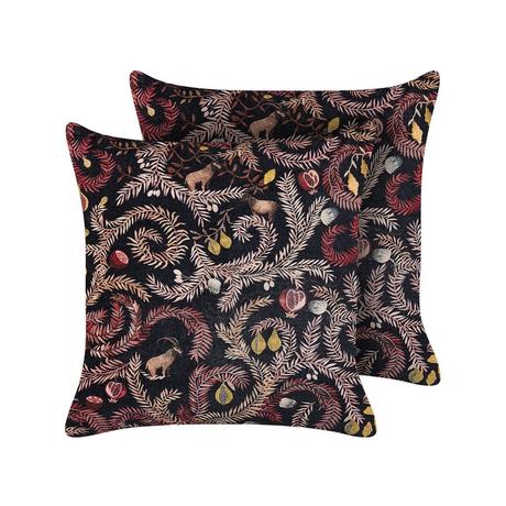 Beliani Lot de 2 coussins décoratifs en Velours Rétro RICINUS  