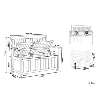 Beliani Panca da giardino con cuscino en Legno d'acacia Classico SOVANA  