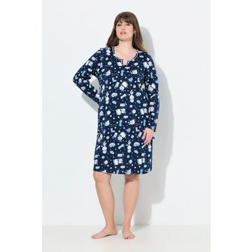 Grands t-shirts en lot de 2, avec motif chats, col rond et manches longues