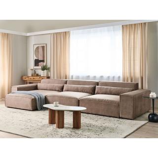 Beliani Ecksofa aus Polyester Modern HELLNAR  