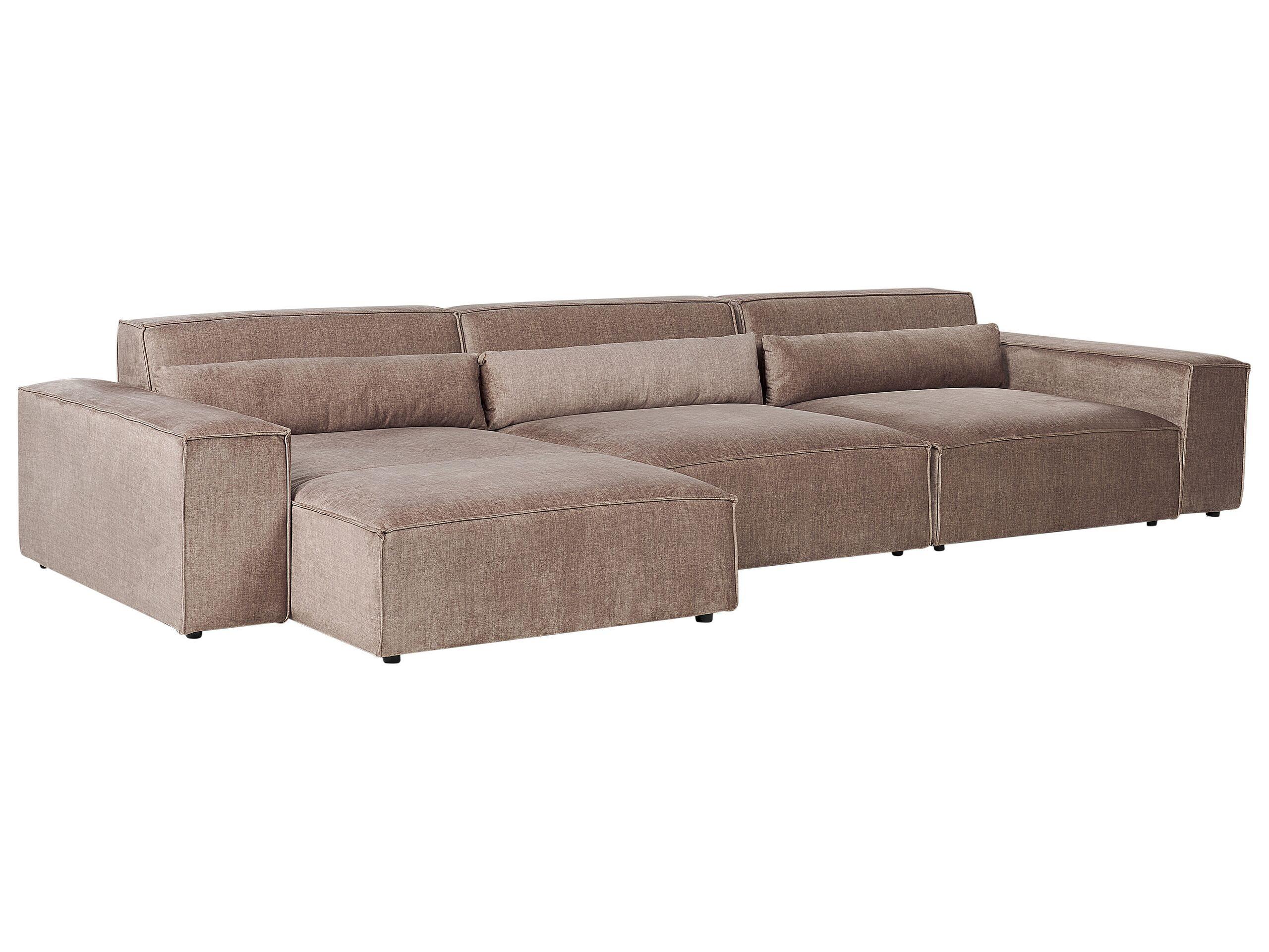 Beliani Ecksofa aus Polyester Modern HELLNAR  