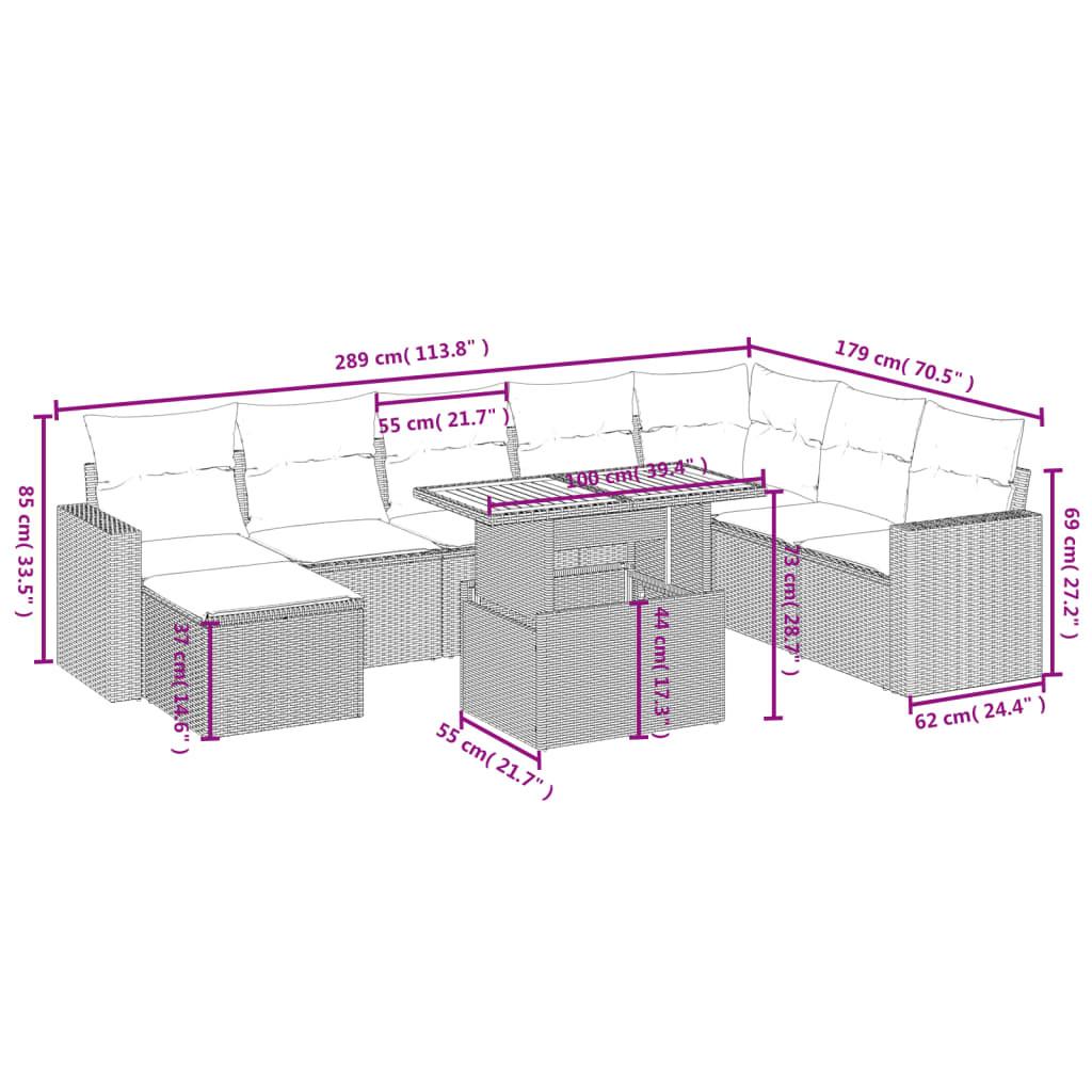 VidaXL Ensemble de canapés de jardin rotin synthétique  