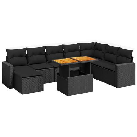 VidaXL set divano da giardino Polirattan  