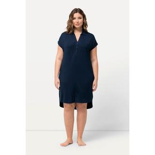 Ulla Popken Camicia da notte oversize collo a camicia scollo a V mezze maniche  